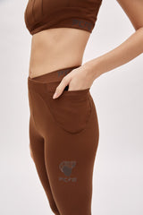 Legging With Stitch Detail - Brown
