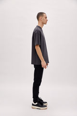 Oversized Tee With Emboss Detail - Phantom