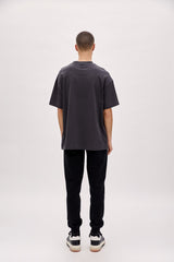 Oversized Tee With Emboss Detail - Phantom