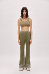 Acid Washed Flare Sweatpant - Covert Green