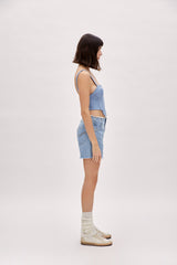 Woven Corset Top - Baby Blue