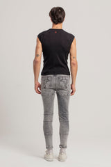 COTTON MOTORCYCLE DENIM PANT