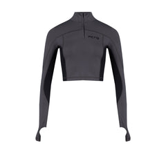 YOUR *ITCH HIGH NECK ACTIVE TOP - ASPHALT