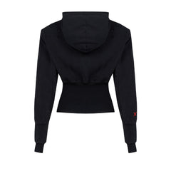 YOUR *ITCH CORSET ZİPPED HOODY - JET BLACK