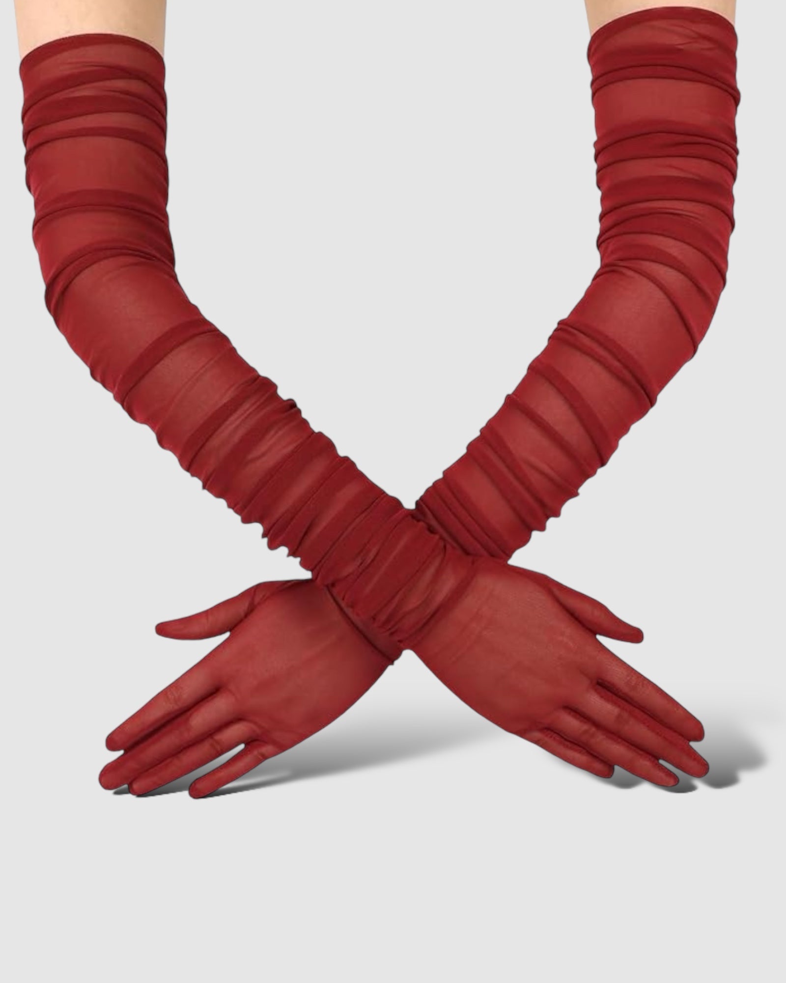Ariana Ruched Mesh Opera Glove