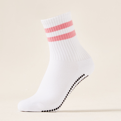 LIGN Classic Two Stripe Tube Grip Sock - Rose