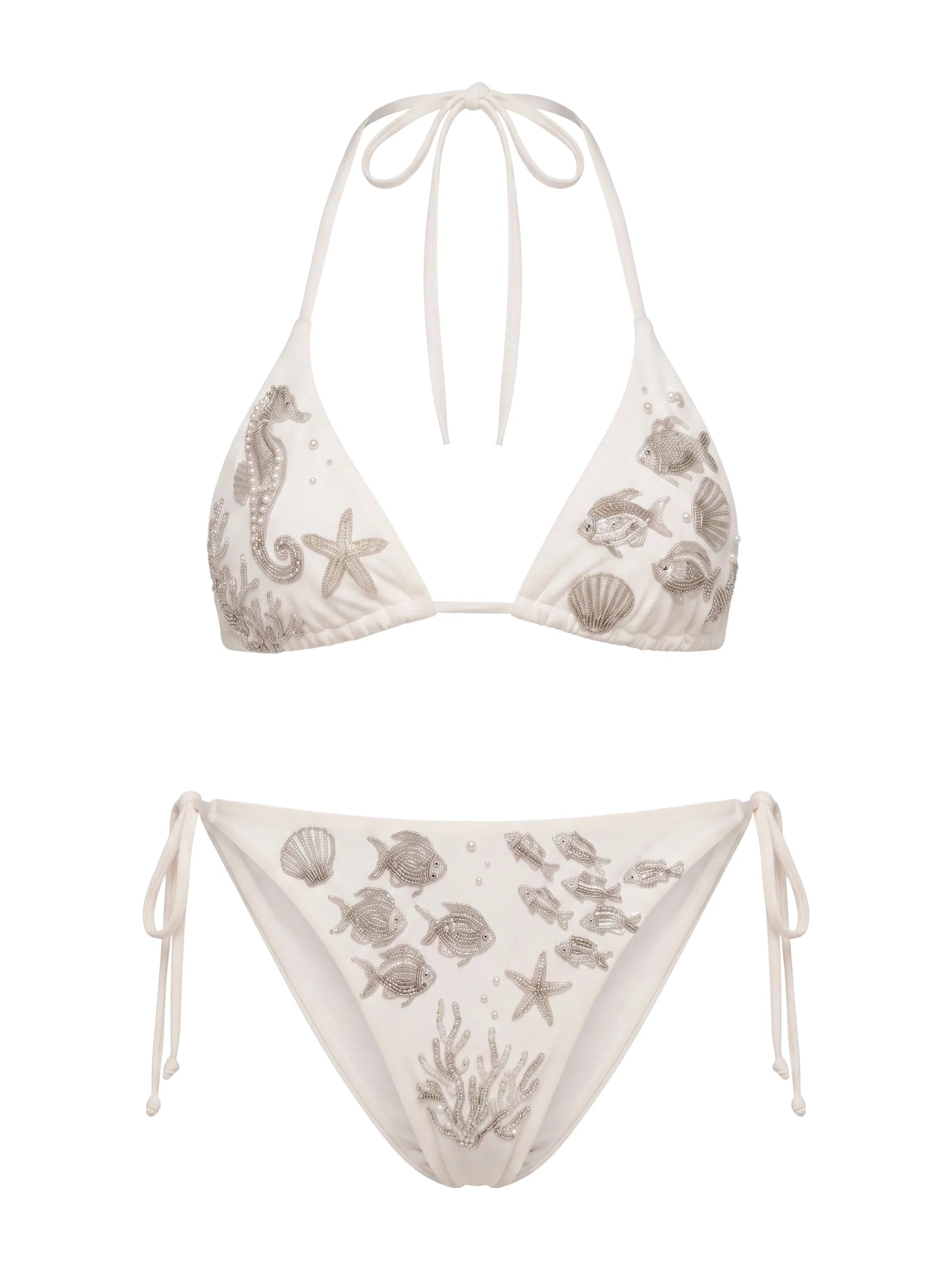 Coraline Embellished Triangle Bikini Top