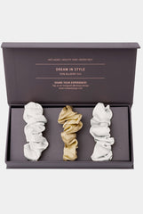 Large Silk Scrunchie Ivory / Caramel