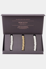 Skinny Silk Scrunchie Set Ivory / Caramel