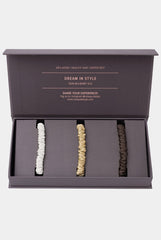 Skinny Silk Scrunchie Set Ivory / Caramel / Future Brown