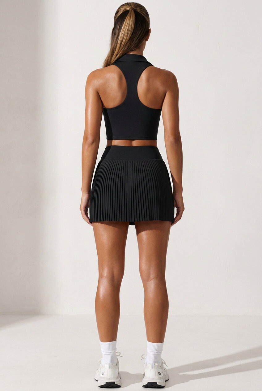 CLEO Polo Top & Pleated Skirt Set