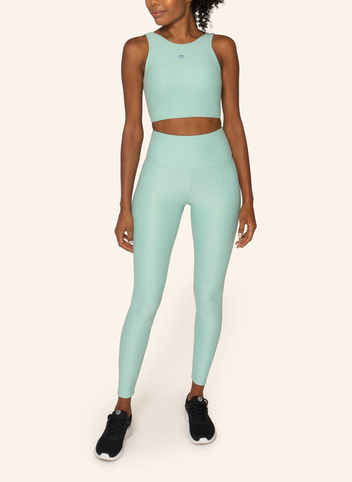 Rhône High Neck Sports Bra Crop Top River