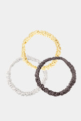 Skinny Silk Scrunchie Set Ivory / Caramel / Future Brown