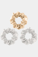 Large Silk Scrunchie Ivory / Caramel