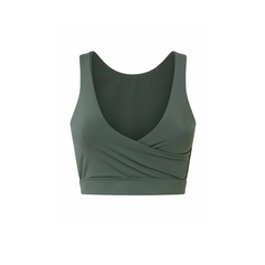 OLIVE GREEN MINERVA FITNESS CROP TOP in ECONYL®