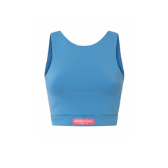 SAPPHIRE BLUE MINERVA FITNESS CROP TOP in ECONYL®