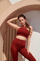 AirRise Mesh Convertible Neck Sports Bra - Wine Red