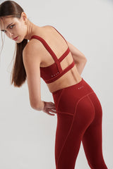 AirRise Convertible v Neck Sports Bra - Wine Red