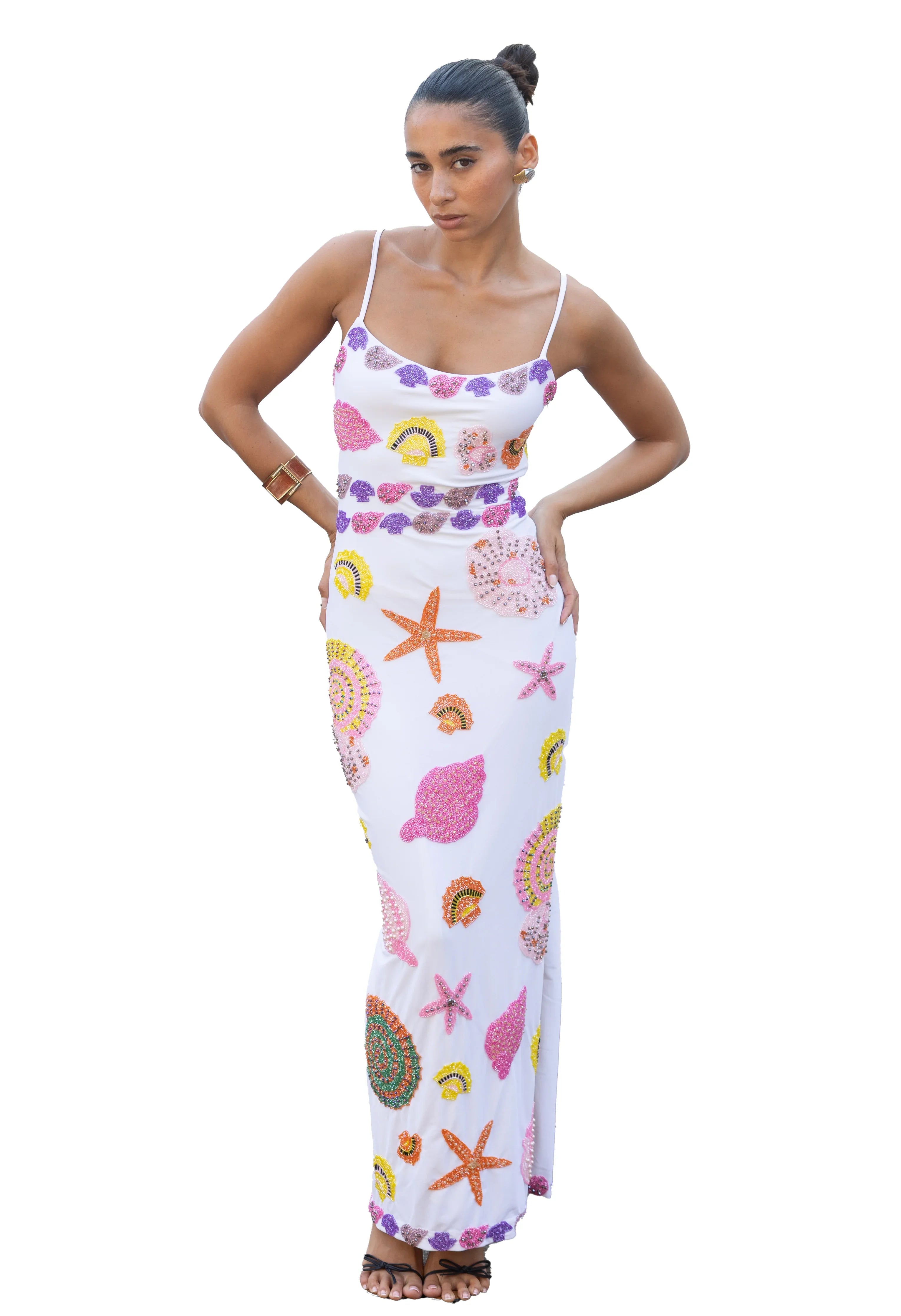 New York Strapped Dress in White