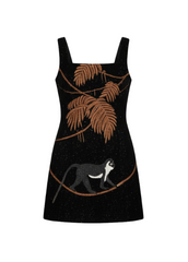 St. Barth Hand-Beaded Crystal Dress in Black