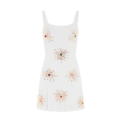 Callie Luxury Embellished Party Dress White