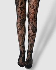 Shadow Bloom Floral Fishnet Tights