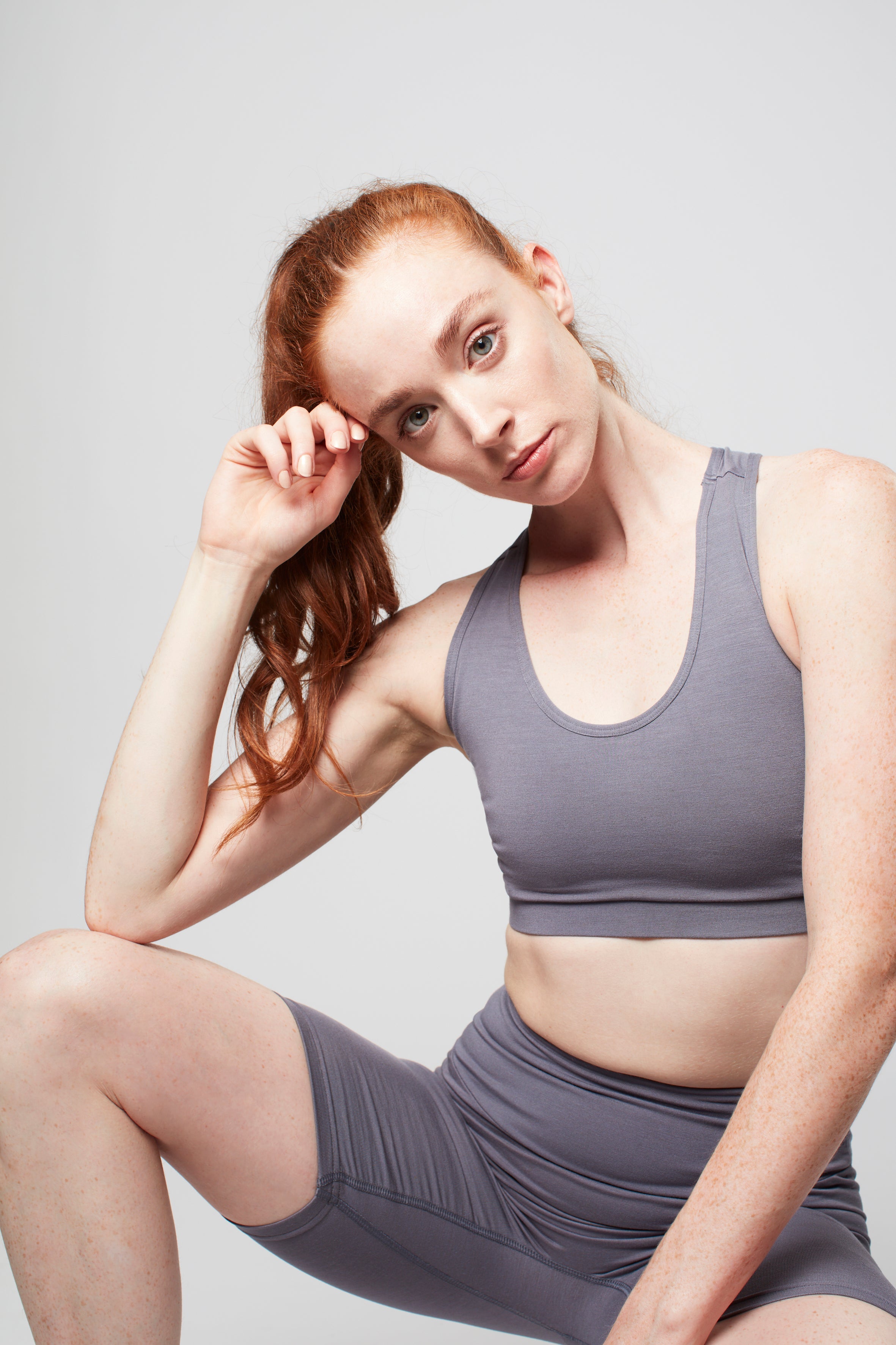 Racerback Sports Bra - Pearl Grey