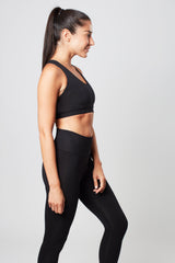 Racerback Sports Bra - Marl Black