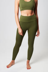 High Waisted Leggings - Earth Khaki
