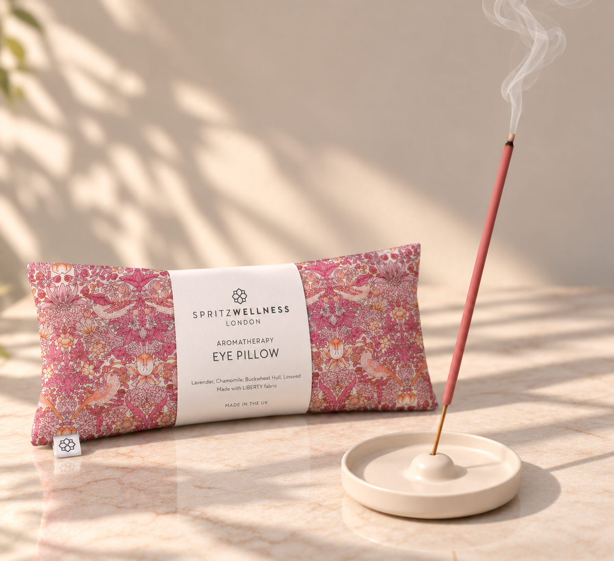 Aromatherapy Liberty Print Eye Pillow - Strawberry Thief Light Pink