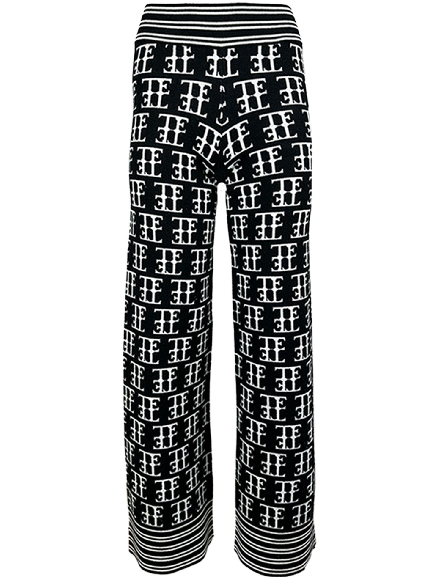 TE LOGO JACQUARD KNIT PANT, BLACK/SNOW