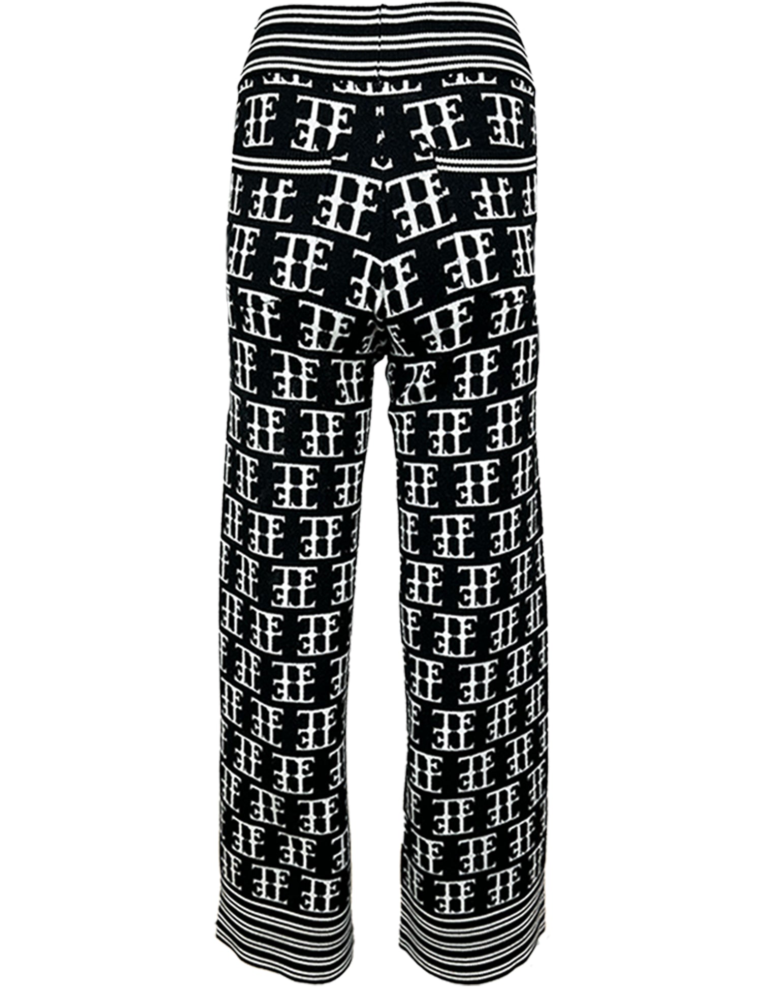 TE LOGO JACQUARD KNIT PANT, BLACK/SNOW