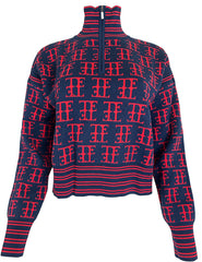 TE LOGO JACQUARD SWEATER (Slightly Cropped Fit)