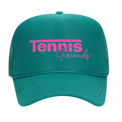 Tennis Friends Trucker Hat in Fuchsia