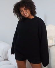 Laumės: Black Merino Wool Sweater - Promo