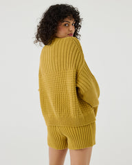 Delčia: Amber Haze Cotton Sweater & Shorts Set