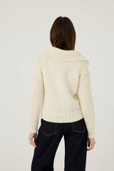 January Jones Sea Salt Merino Wool Cardigan