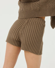 Pilnatis: Earth Brown Cotton Shorts