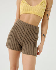Pilnatis: Earth Brown Cotton Shorts