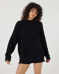 Laumės: Black Cotton Sweater