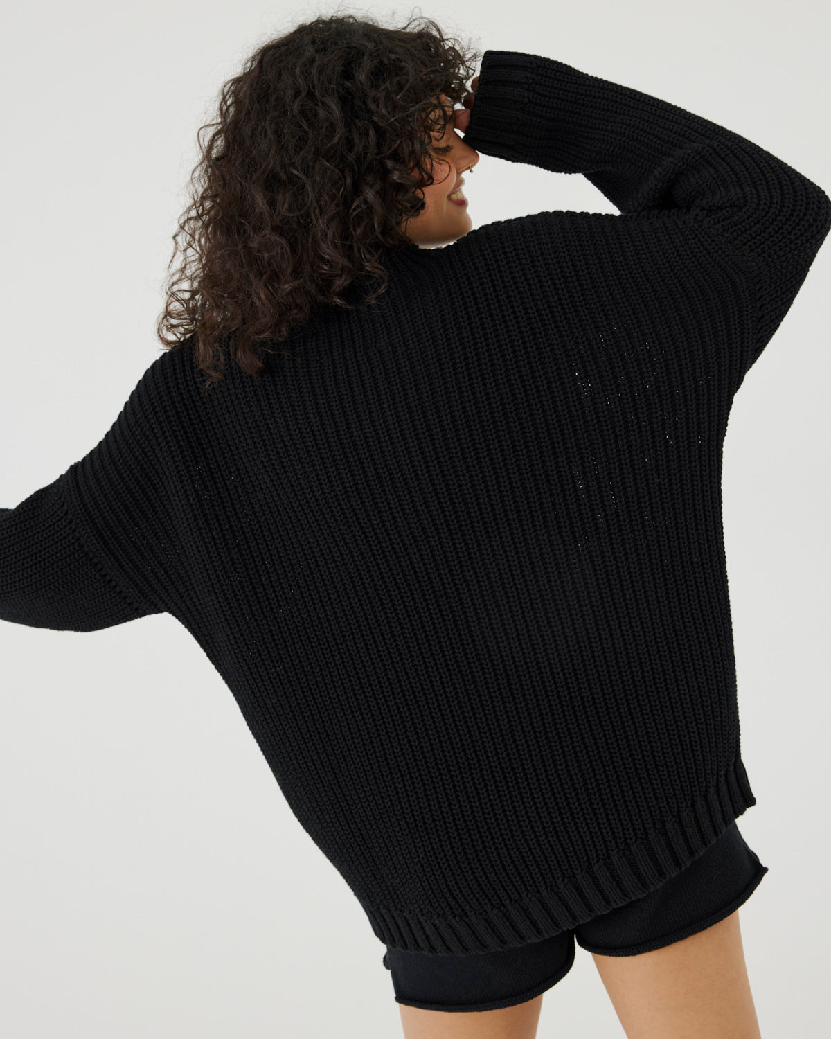 Laumės: Black Cotton Sweater