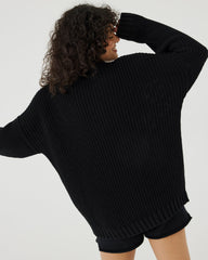 Laumės: Black Cotton Sweater