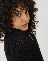 Laumės: Black Cotton Sweater