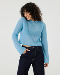 Skraistas: Sea Glass Silk & Mohair Cropped Cardigan