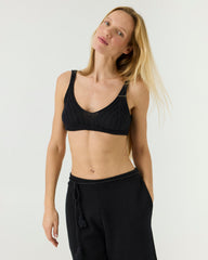 Pieva: Black Cotton Bralette