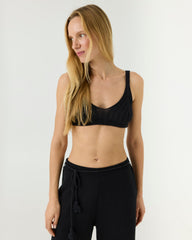 Pieva: Black Cotton Bralette
