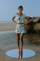 Maya Petal Hand Beaded Top Multi Colour Oceanus X by Poppy