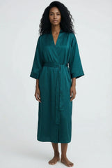 The Lady Silk Kimono Robe Teal Eclipse
