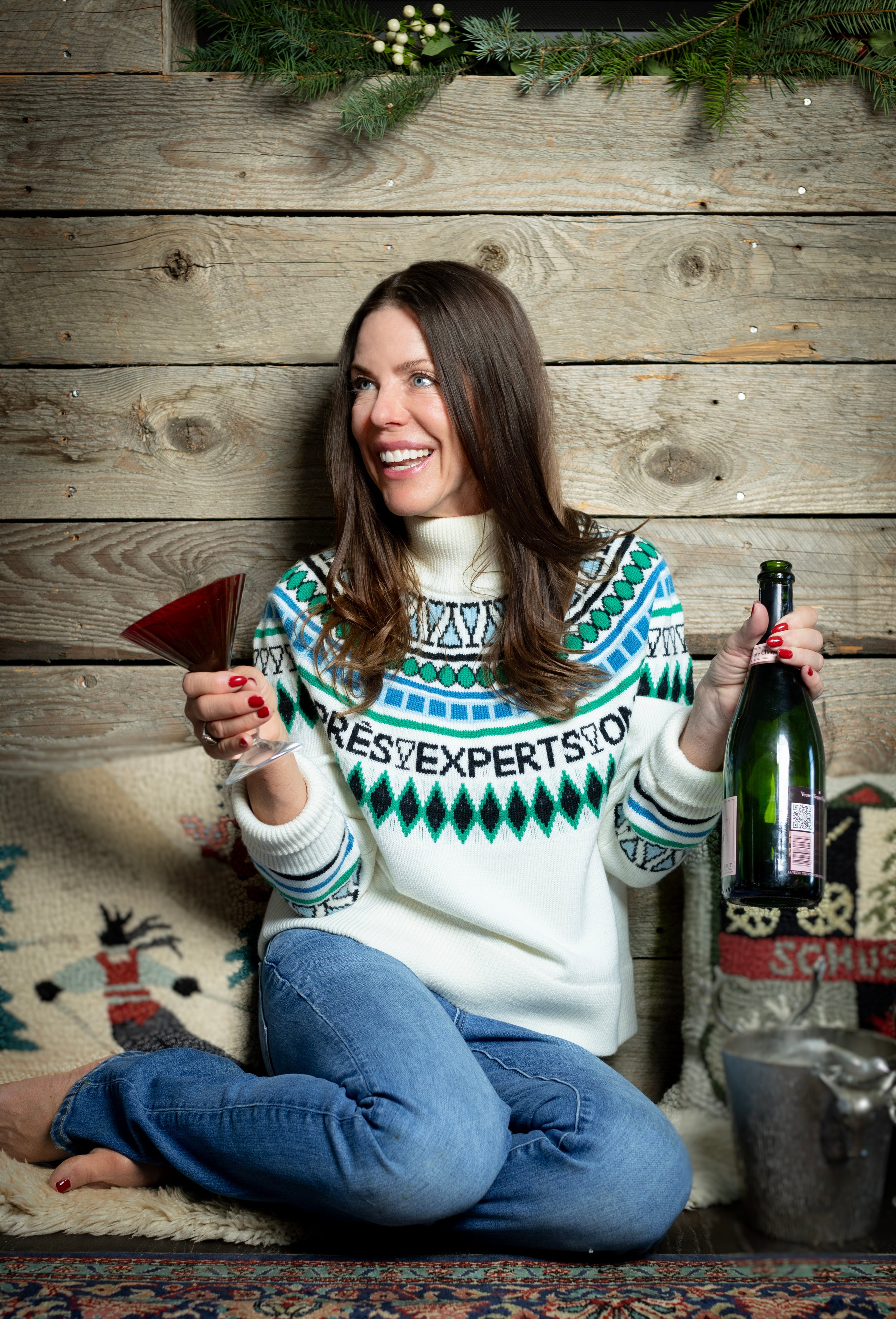 "APRÈS EXPERTS ONLY" Fair Isle Color: Snow/ Multi