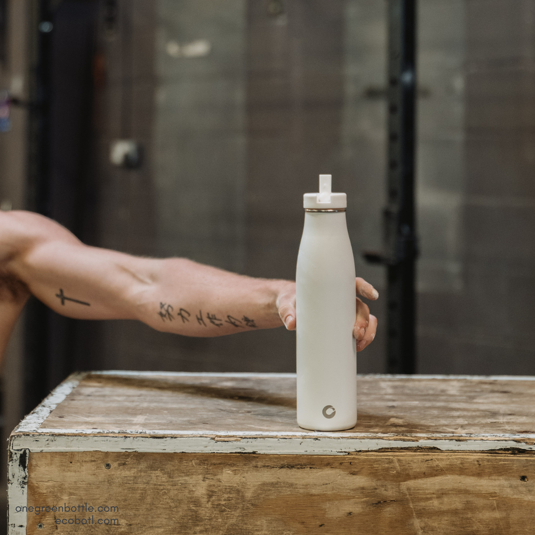 800ml Stainless Steel Insulated Bottle With Straw | Milk White | BOTL